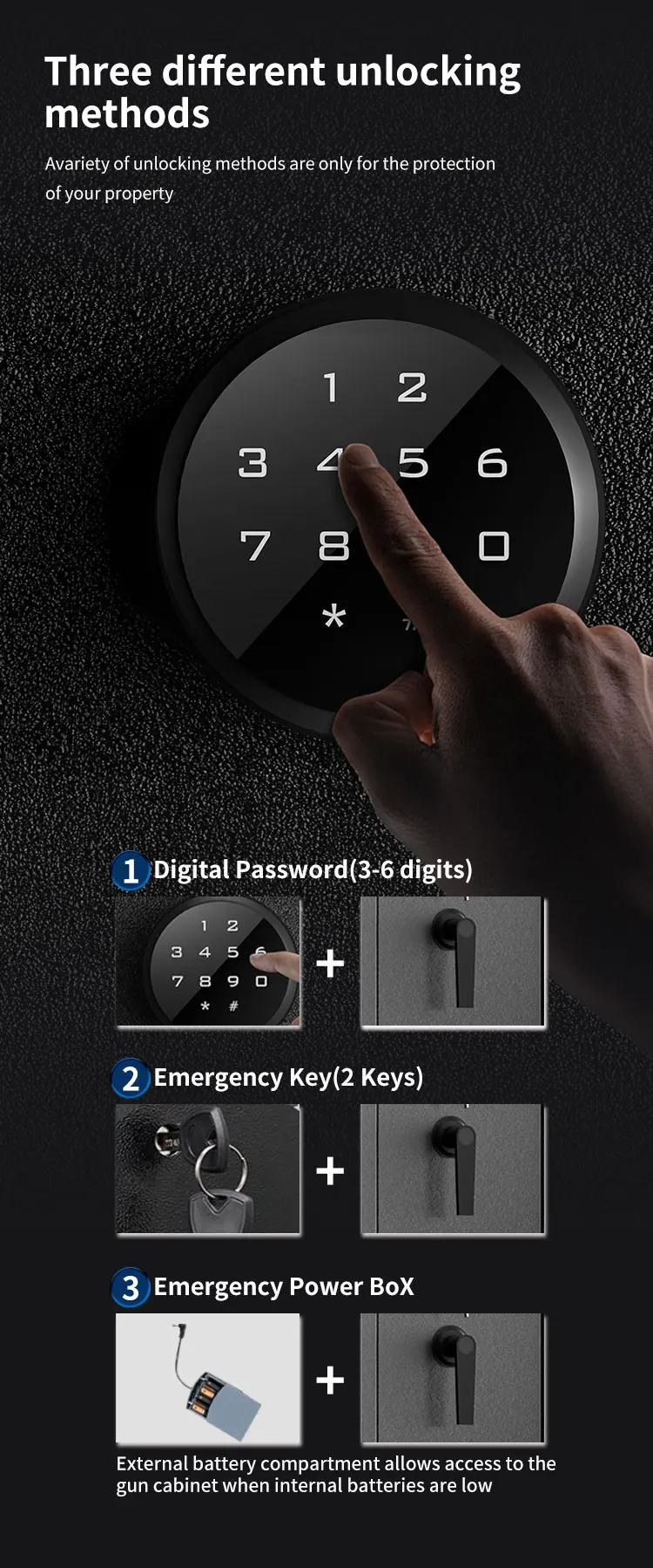 CEQSAFE Hot Selling Wholesale Metal Gun Safe Safes Large Gun Home Safety Gun Safe Cabinet With Digital factory