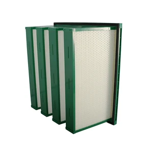 Hot Sale Industrial ABS Frame V-Cell Air Purifier Filter High Efficiency Fiberglass Air Filters for Restaurant Construction Used