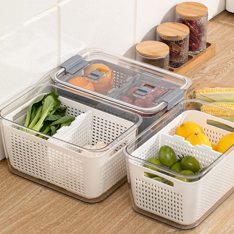 Brown Fresh Food Storage Containers Fridge Storage Container 1.7 L