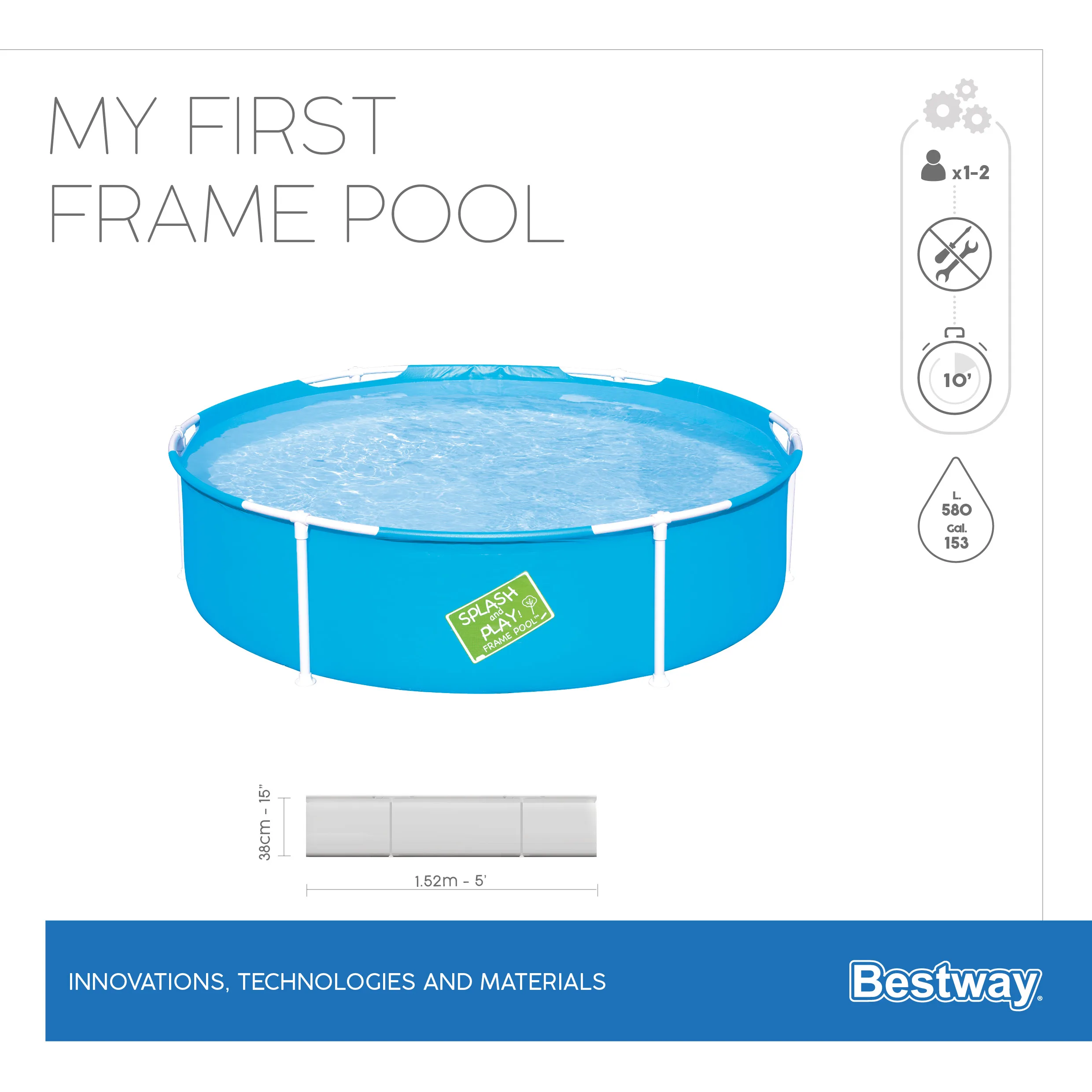 Bestway 56283 Round Metal Frame Swimming Pool