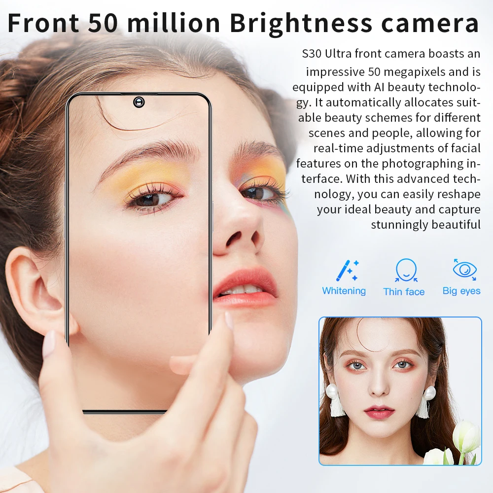 High Quality 7.3inch S30 Ultra 16+1tb 50mp+108mp Gaming Mobile Phones