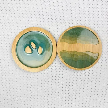 Coaster Epoxy Bamboo Coaster With Resin Art Bamboo Epoxy Resin Coasters