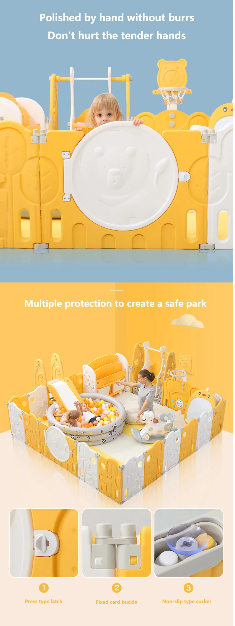 Plastic Baby Trend Playpen Big Size Luxure Foldable Adult Baby Playpen