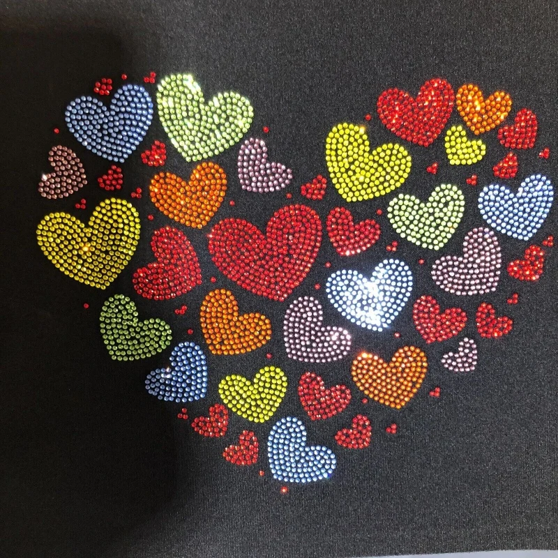 Factory wholesale ready to ship bee design iron on rhinestone transfer motif custom rhinestone heat transfer