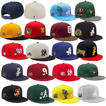 Custom logo Vintage Sports Baseball Cap Gorras De Bisbol Fitted Hats Snapback Caps American Team New Original Flat Caps for Men