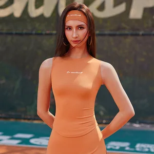 OEM Women Girl Lady Sports Wear 4-Way Stretch Workout Fitness Yogs Running Tennis Tops