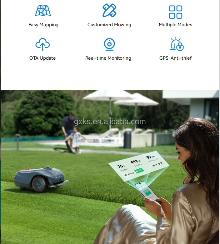 Smart Electric Remote Control Lawnmower Robot Wireless Lawn Mower Robotic Grass Cutter Robot Tondeuse Gazon Cortacesped Machine