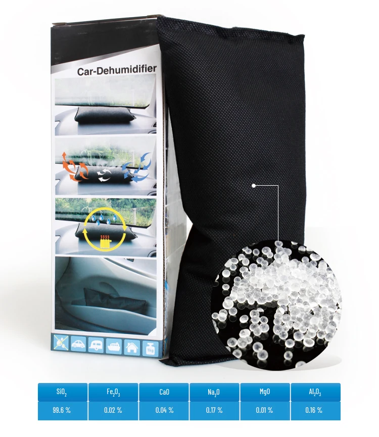 1kg Silica Gel Reusable Car Auto Dehumidifiers Bag With Smart Indicator