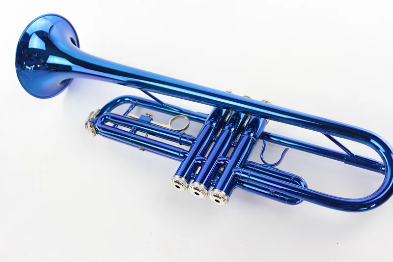 Оптовая цена, ветровой инструмент, синяя труба Bb, тонировка, Посеребренная труба, подходит для начинающих