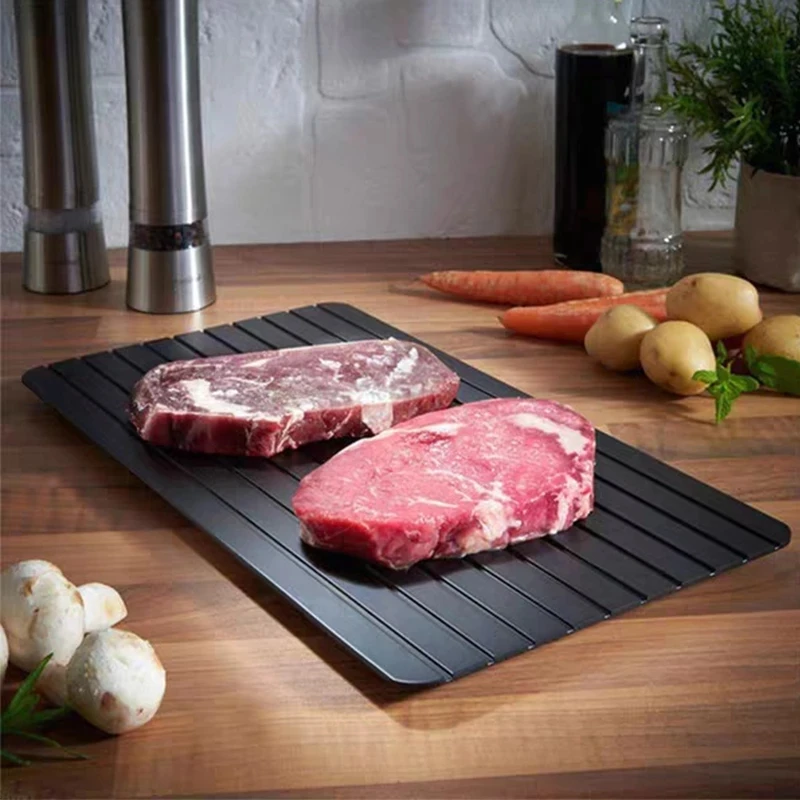 Aluminum Alloy Fast Defrosting Tray Frozen Food Thaw Plate Environmental Friendly Chopping Board Kitchen Thawing Tools