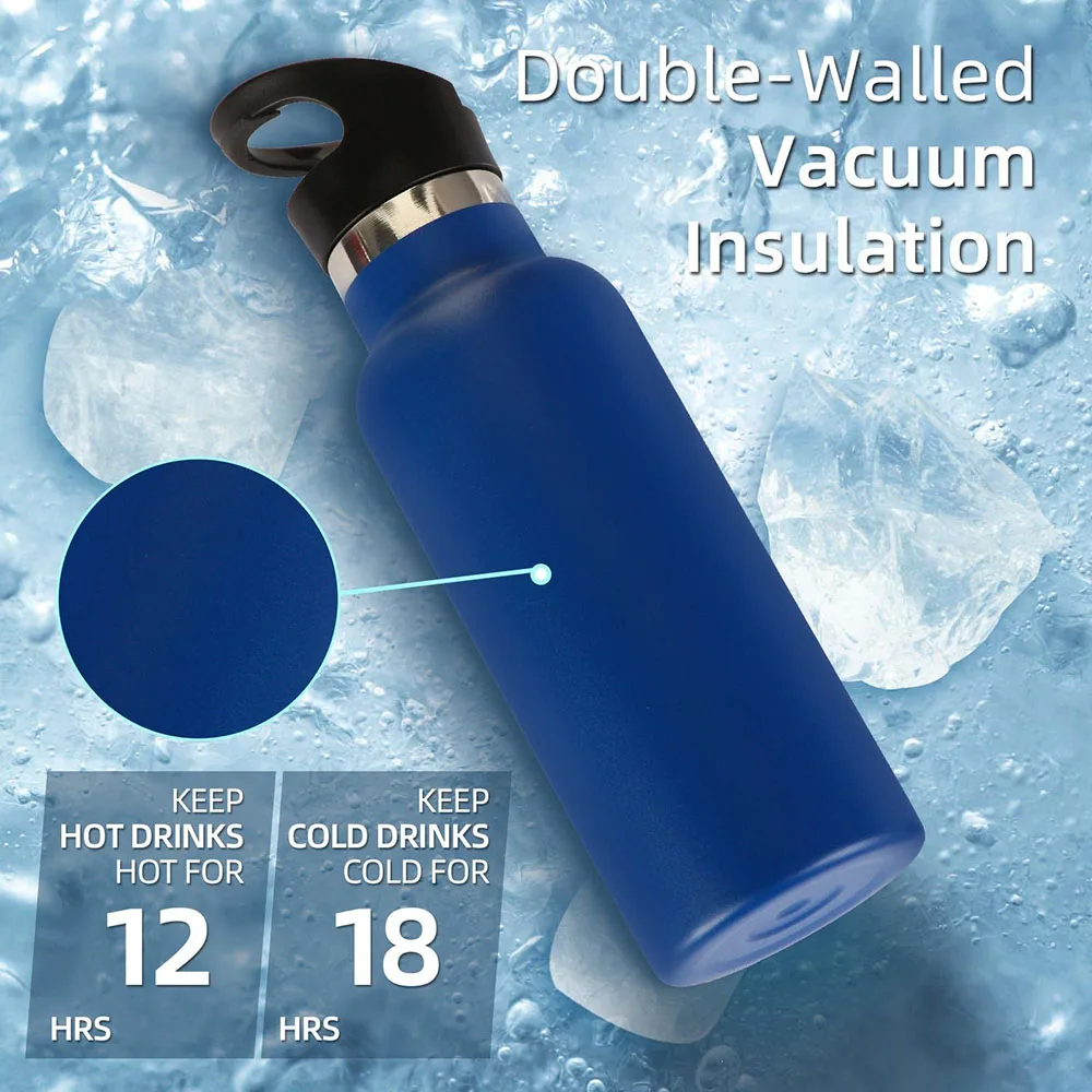 Custom logo 500ml 600ml 750ml 1000ml Stainless Steel Sports Water Bottle