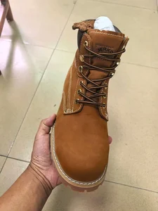 Men's Brown Nubuck Insulated Ankle Work Boots Lug Sole Lace-up Winter Outdoor Safety Construction Shoes Wholesale