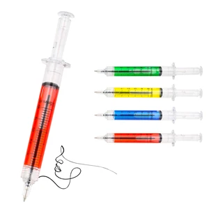 Selling Creative Novelty Lifelike Syringe Cute Injection Ballpoint Pens With Plastic Custom Logo Printed Writing Gift