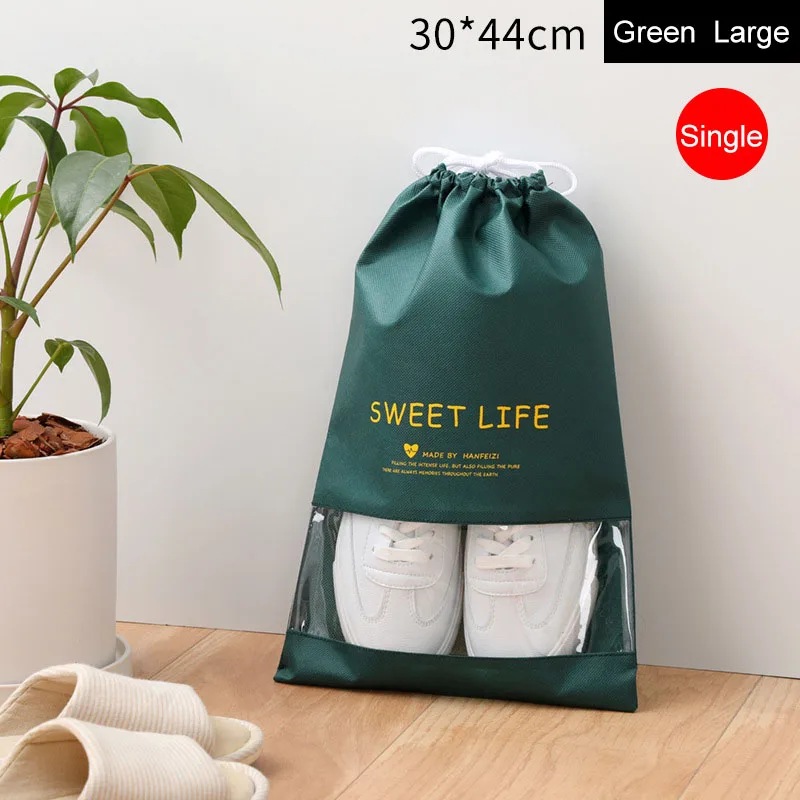 Home Clear Dust Proof Waterproof Storage Bag Shoes Organizer for Travel Transparent Drawstring Shoes Packaging Bags