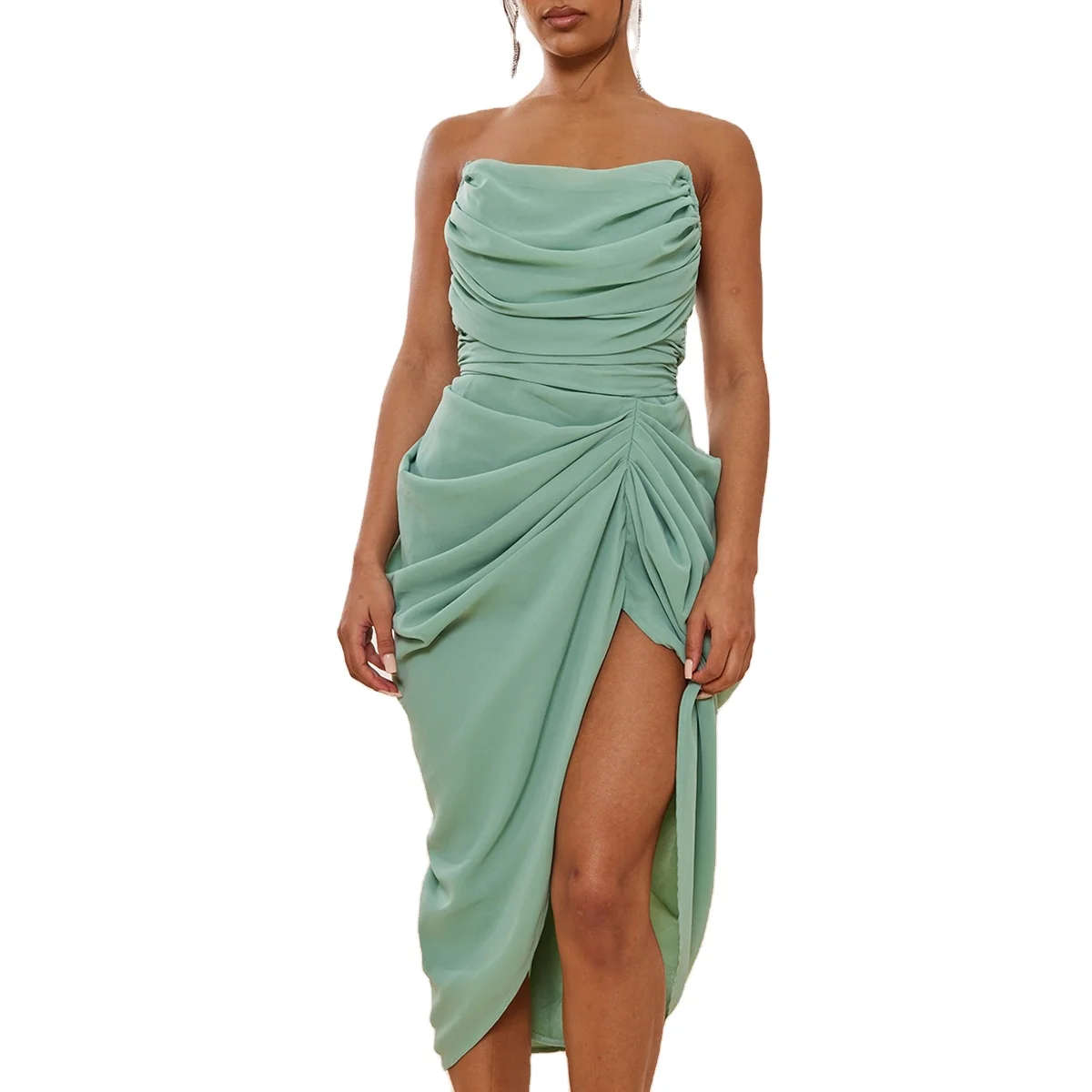 knee length dresses for ladies Sage Green Flight Midi Dress Small