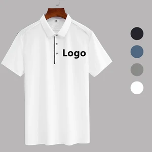 Good Quality Cotton White Solid T-Shirt Turtleneck Basic Male Golf Shirt Breathable Quick Dry Polo Shirts for Men