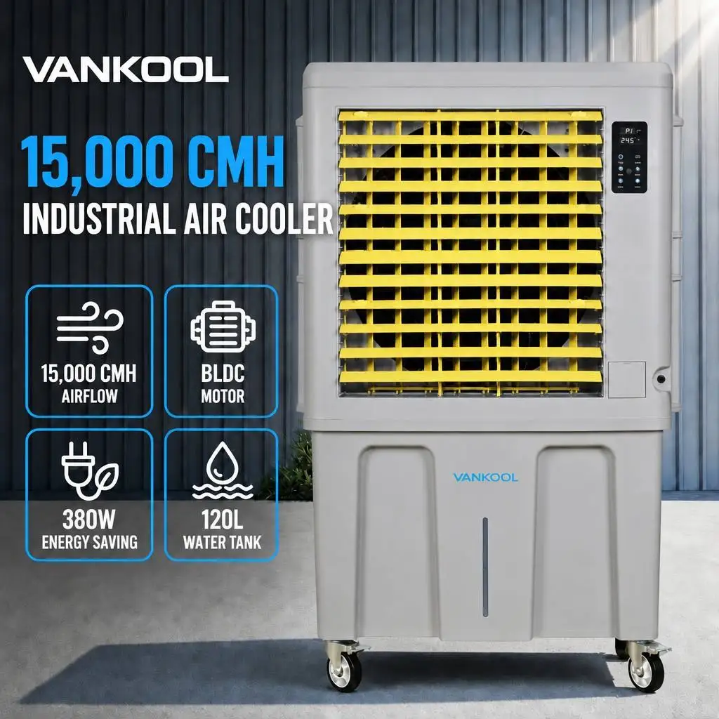 Multi Function Portable Evaporative Air Cooler Mobile Industrial Water Cooling Fan Outdoor Indoor No Compressor ETL CE