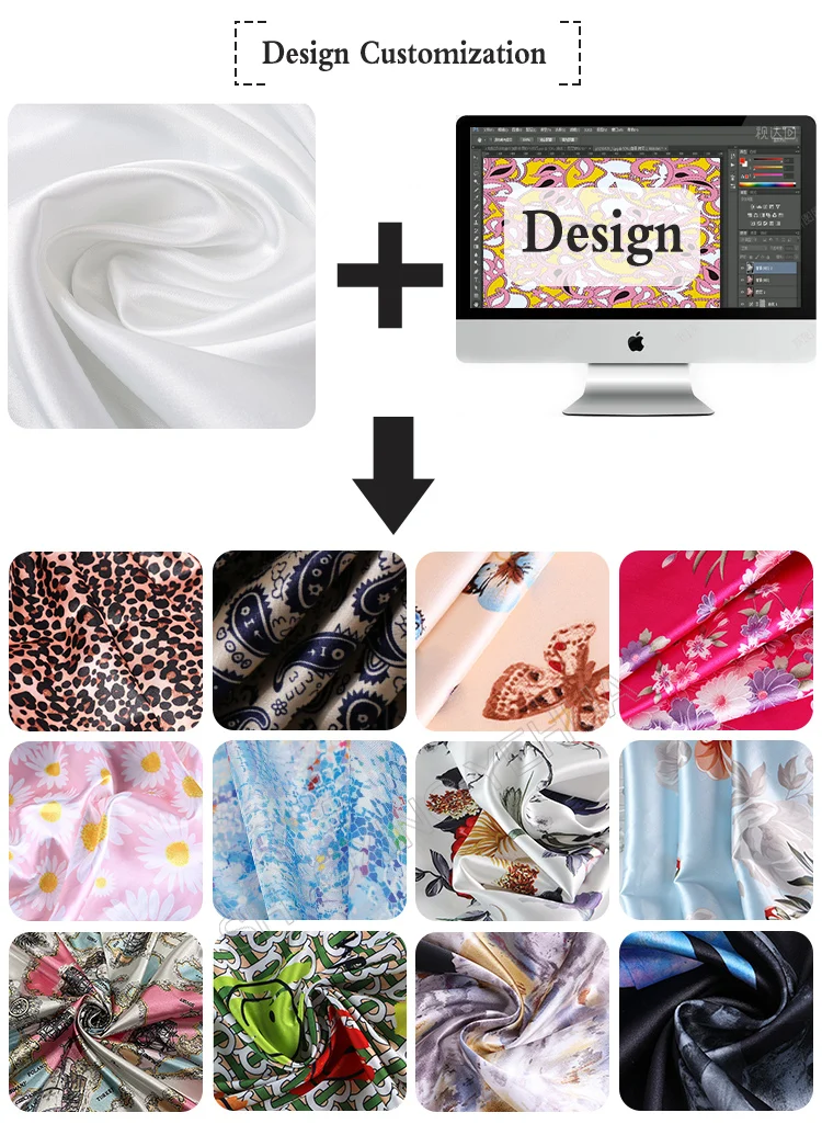 Wholesale Shaoxing Factory Digital Printing Cheap Price 100% Polyester Brown Color Armany Silk Satin Fabric
