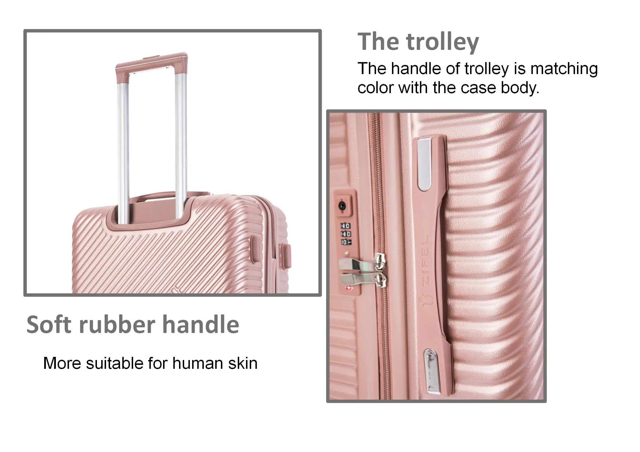 Maletas De Viaje Juego De Maletas ITACA Piezas (rosa, TSA Lock