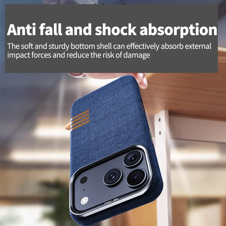 Premium Magnetic Linen iPhone Case - Shockproof Design