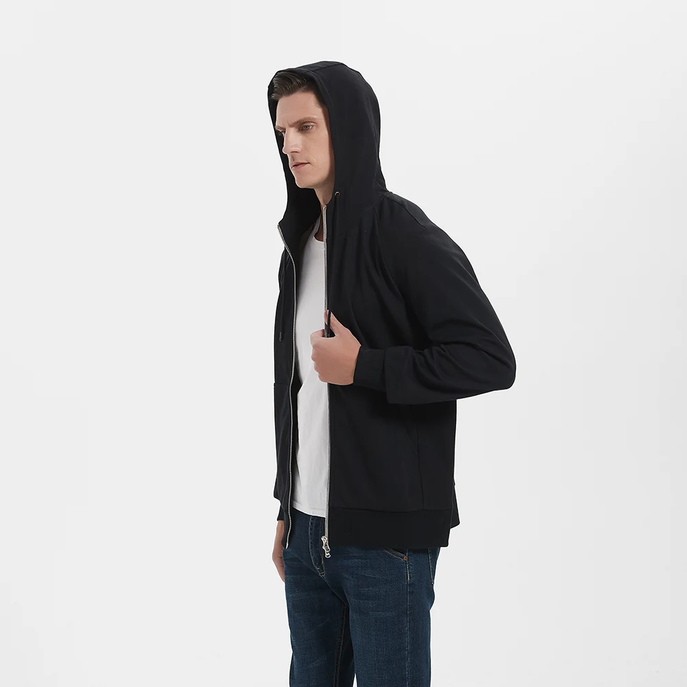 UrGarding EMF Protection Silver Fiber Cotton Faraday Hoodie Shielding Silvered Zipper