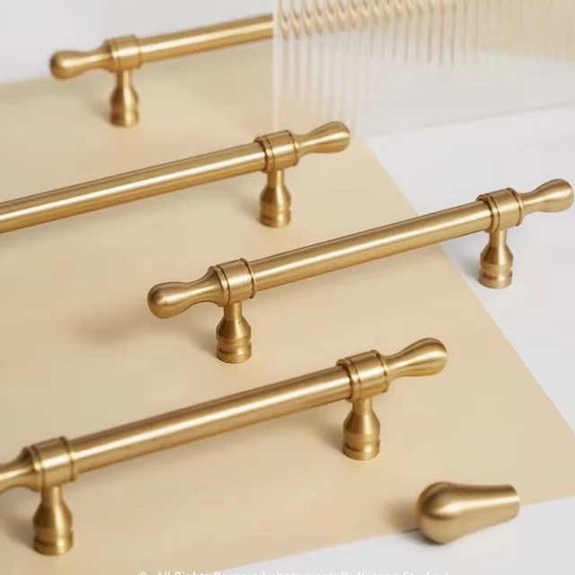 Drop shaped Brass Cabinet Door Handles and Knobs Drawer Pulls Kitchen Cupboard Handle Wardrobe Hardware French Style