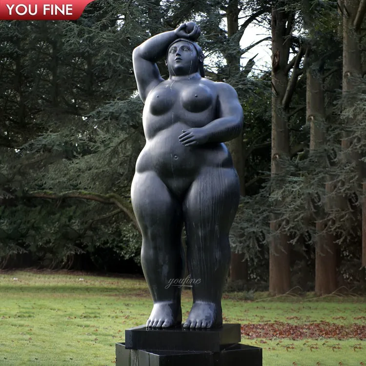 YOUFINE  Custom Botero Style Maternity Statue Cast Bronze Fat Lady and Baby for Medical Center and Garden