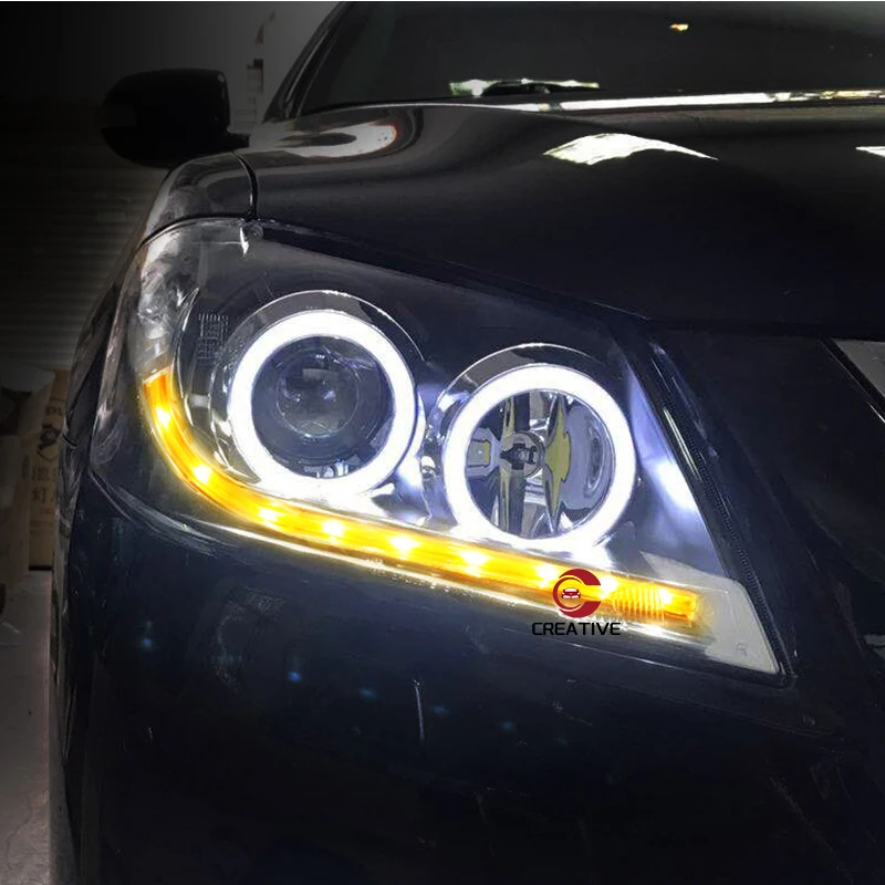 For TOYOTA Camry  Aurion LED Strip  Angel Eyes Head Light  2009 2010 2011 Xenon Projector Lens