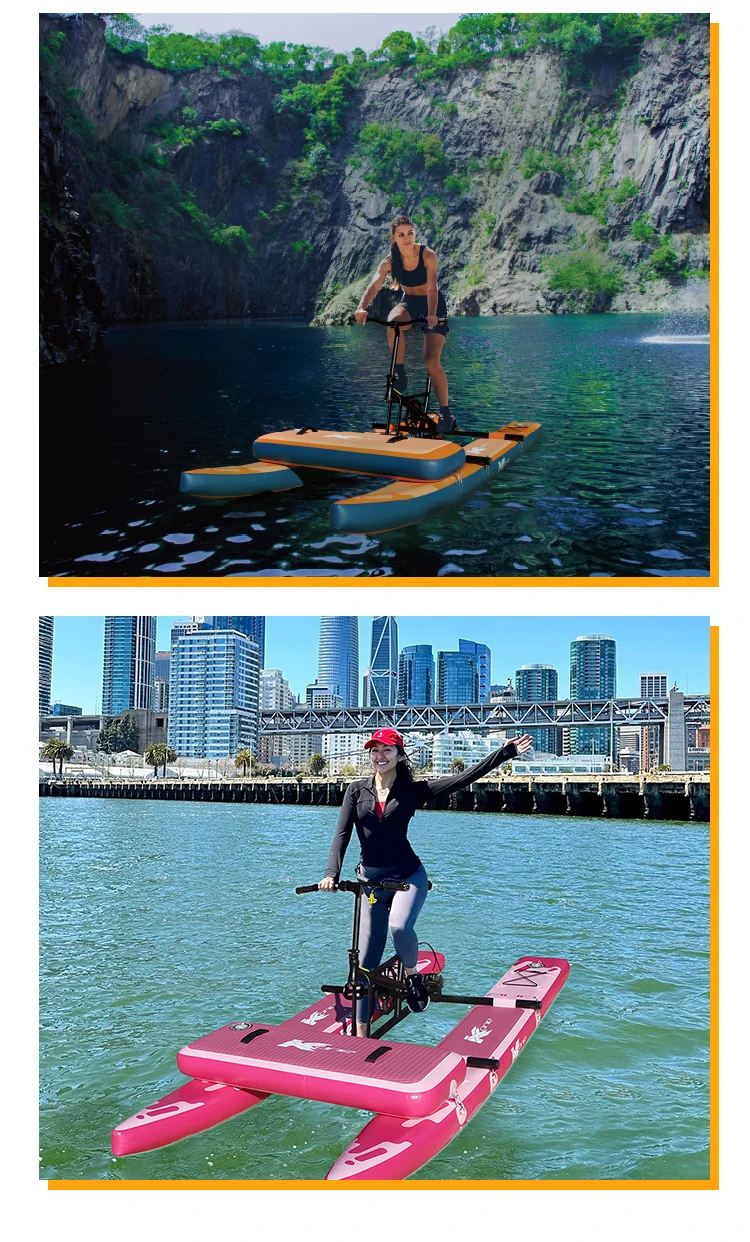 2023 Hot Selling Outdoor Floating Orange Water Bicycle Inflatable Water