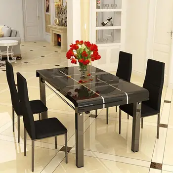 Cheap 4 Chairs Dining Room Table Set Modern Classic 6 Seater Luxury Glass Dining Table Set