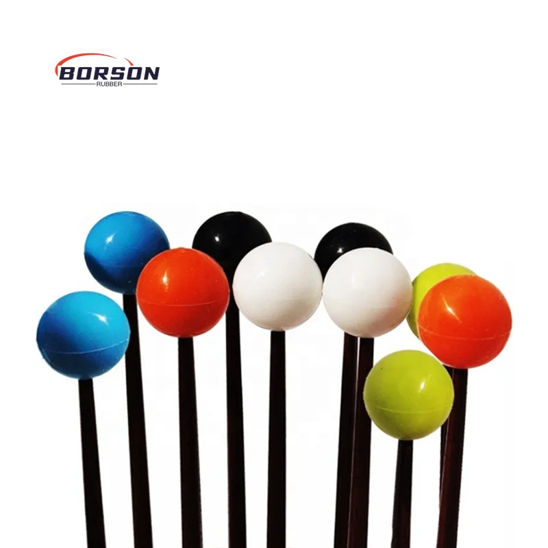 25 mm Customized  Rubber Ball with Hole Silicone Drum Mallet/beater Balls Customize NBR Epdm 30MM Natural Balls With Half Hole