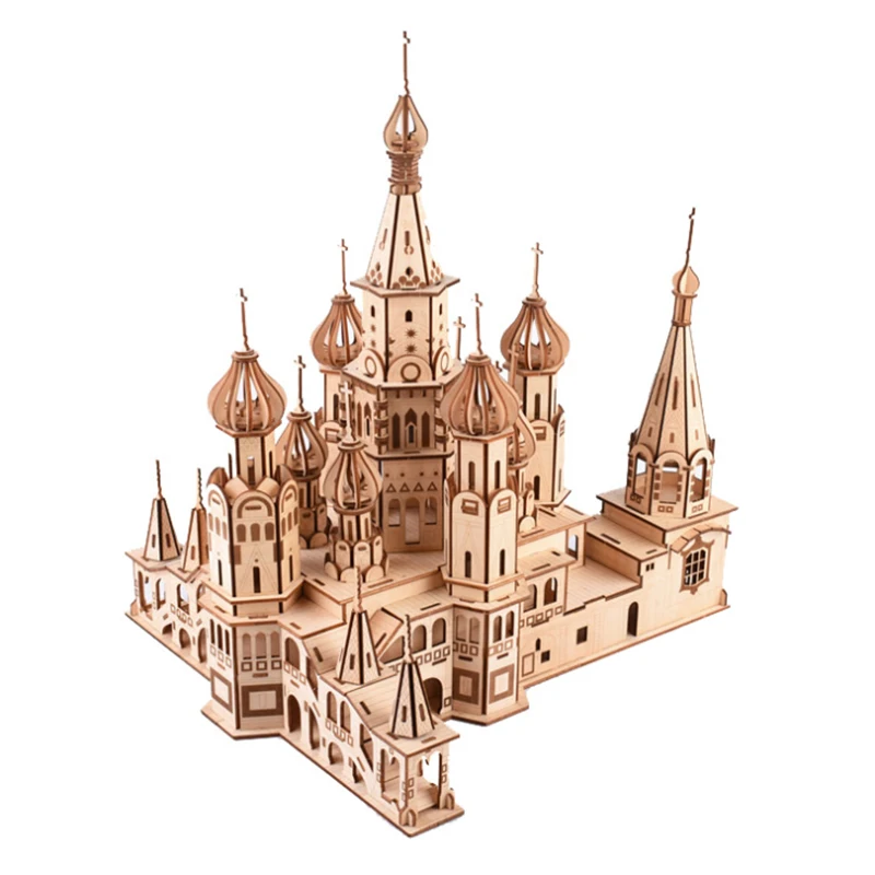 Russia Russian Saint Basil's Cathedral Church DIY 3D Puzzle Paper Model Kit 