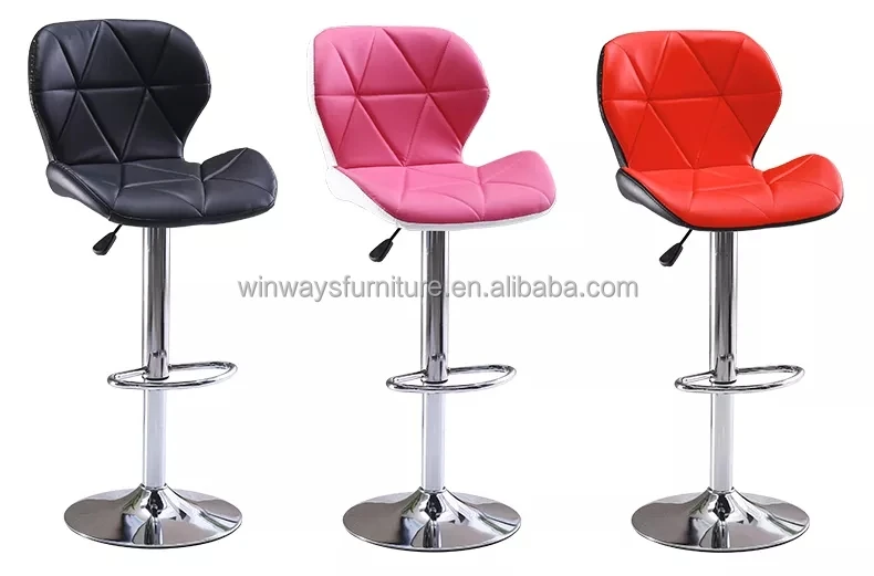 Faux Leather Bar Stools Pu Leader Shell Back Bar Stools Adjustable Bar