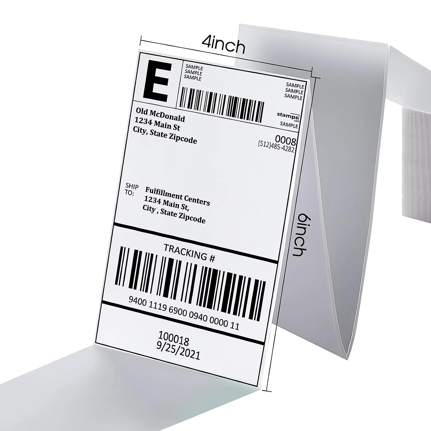 Wholesale Custom Waterproof Direct Thermal Shipping Labels 4X6 Adhesive Sticker 100*150 Waybill Paper for Supermarket Use