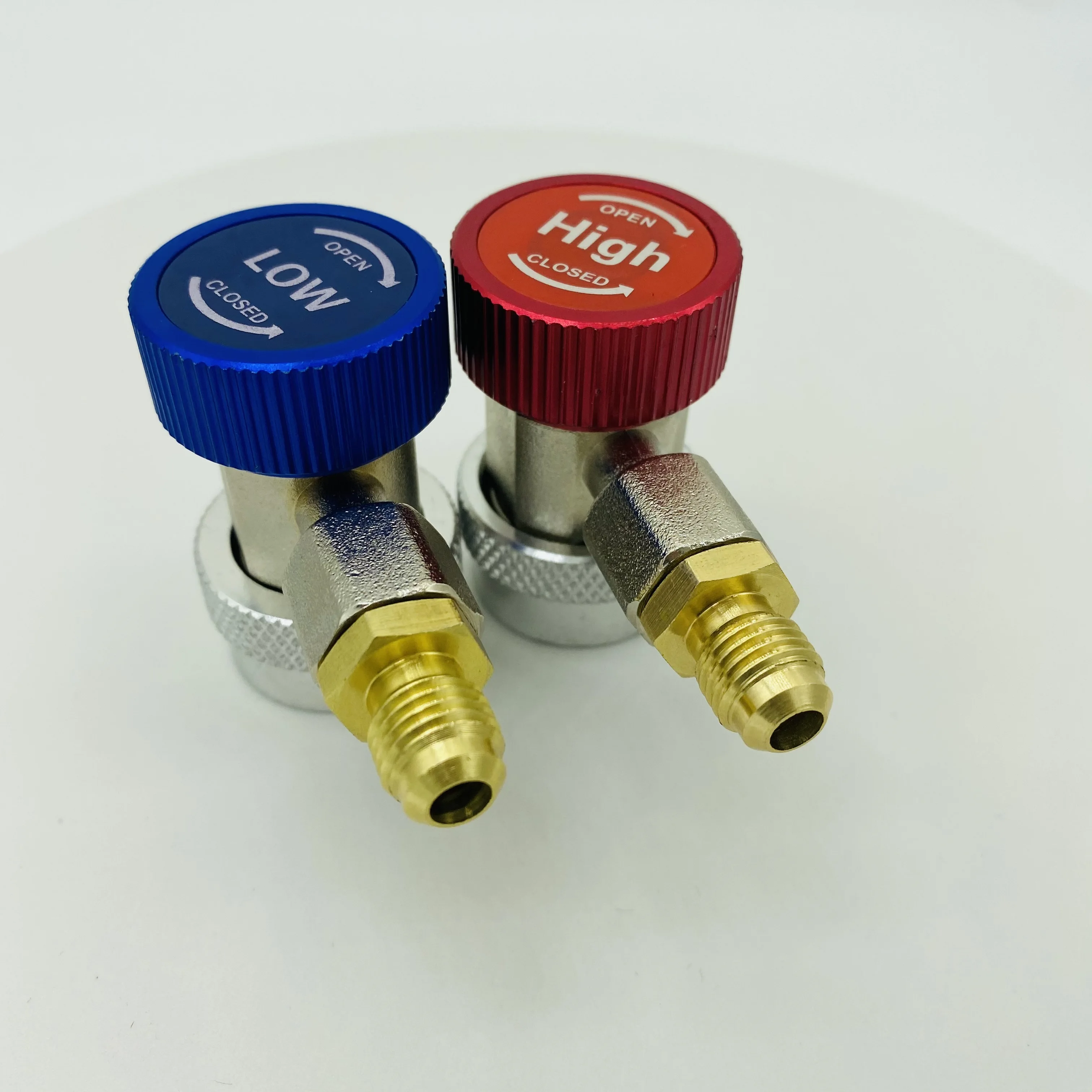 R134A Coupleurs Rapides Climatisation Voiture - Adaptateurs Laiton Haute Et Basse Pression