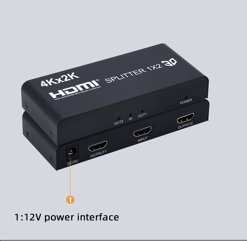 4k*2k High Quality Oem 1x2 Hdmi Splitter 1 In 2 Out Hdmi Splitter For