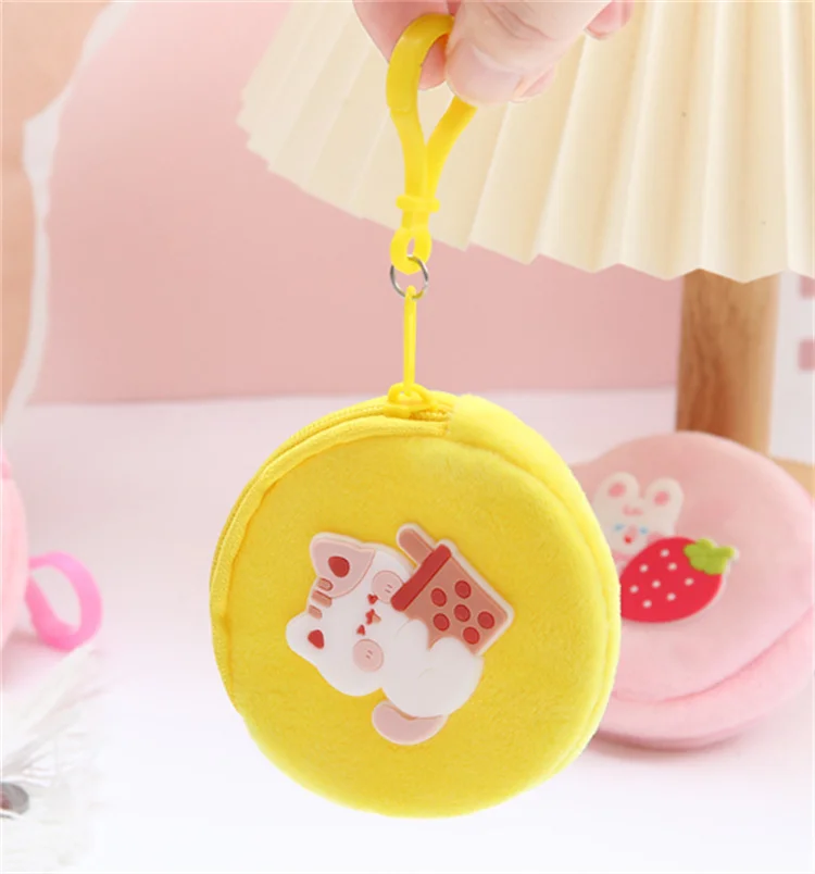 2023 New Zipper Coin Case Key Case Headphone Portable Mini Cute Cartoon Plush Coin Purses