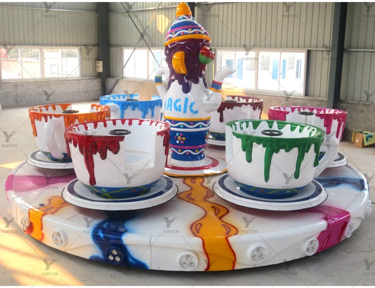 Funfair Tea Cups Hot Sell Kids Family Rides New Amusement Park Fairground Theme Rotary ...