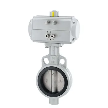Pneumatic stainless steel plate soft seal EPDM clamp butterfly valve water system D671X-16QB3
