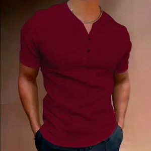 Summer Men's Fashionable Short Sleeved Trendy Cool V-neck Casual T-shirt