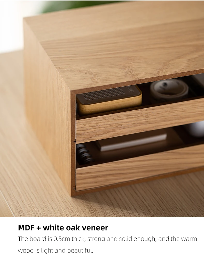 Shimoyama New Luxury Laminated Wood Storage Box Case For Desktop