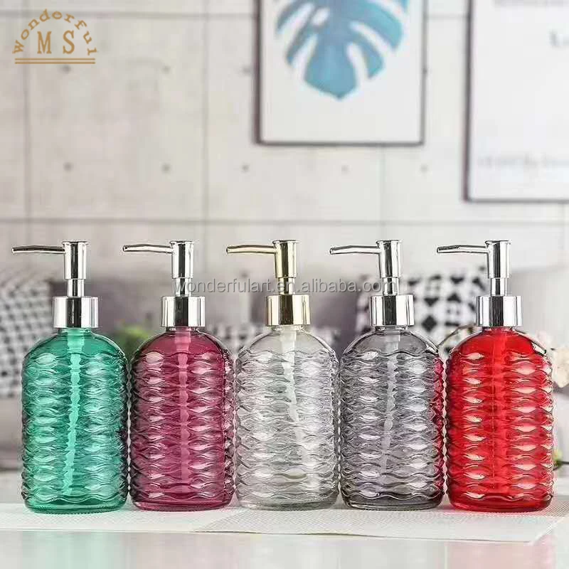 Easy life luxury glass lotion bottle soap dispenser bathroom accessories set for hotel home decoration
