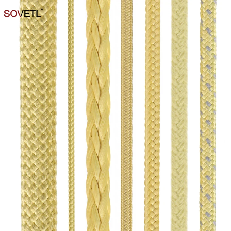 Customized Colored 1- 20mm Flame Retardant Kevlars Rope High Strength Aramid Fire Resistant Cord Aramid Braided Rope