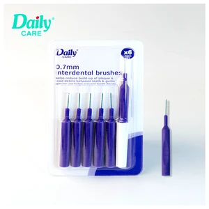 Daily Care Reusable High Quality Stainless Steel Brush for Interdental Soft DuPont Bristle Toothpick Brush for Plaque Remove
