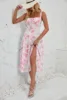White background with pink flowers