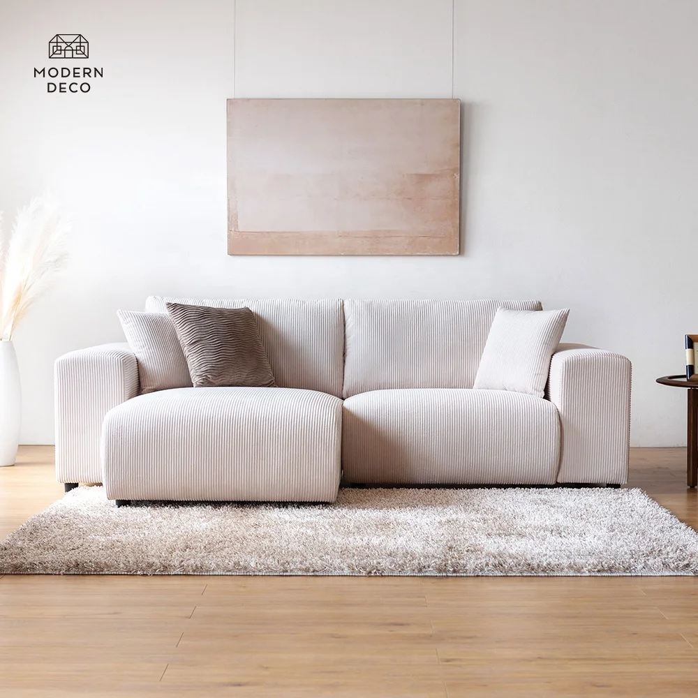 Ghế Sofa Góc Có Thể Đảo Chiều 1P+Ghế Tiết Kiệm Không Gian Thiết Kế Đa Năng Sang Trọng Chất Liệu Corduroy