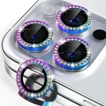 Anti-Scratch Diamond Sparkling Camera Lens Protector Compatible with iPhone 14 15 16 Pro Max iPhone 13 12 11 Screen Protectors