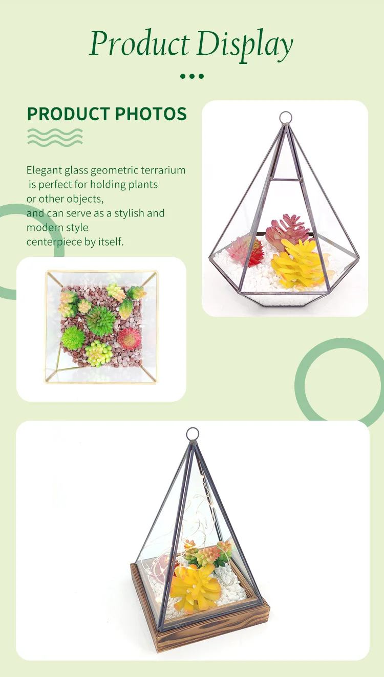 Simply Style Handmade Clear Glass Geometric Terrarium Container For Home Garden Decoration Jewelry Box For Succulent Plant manufacture