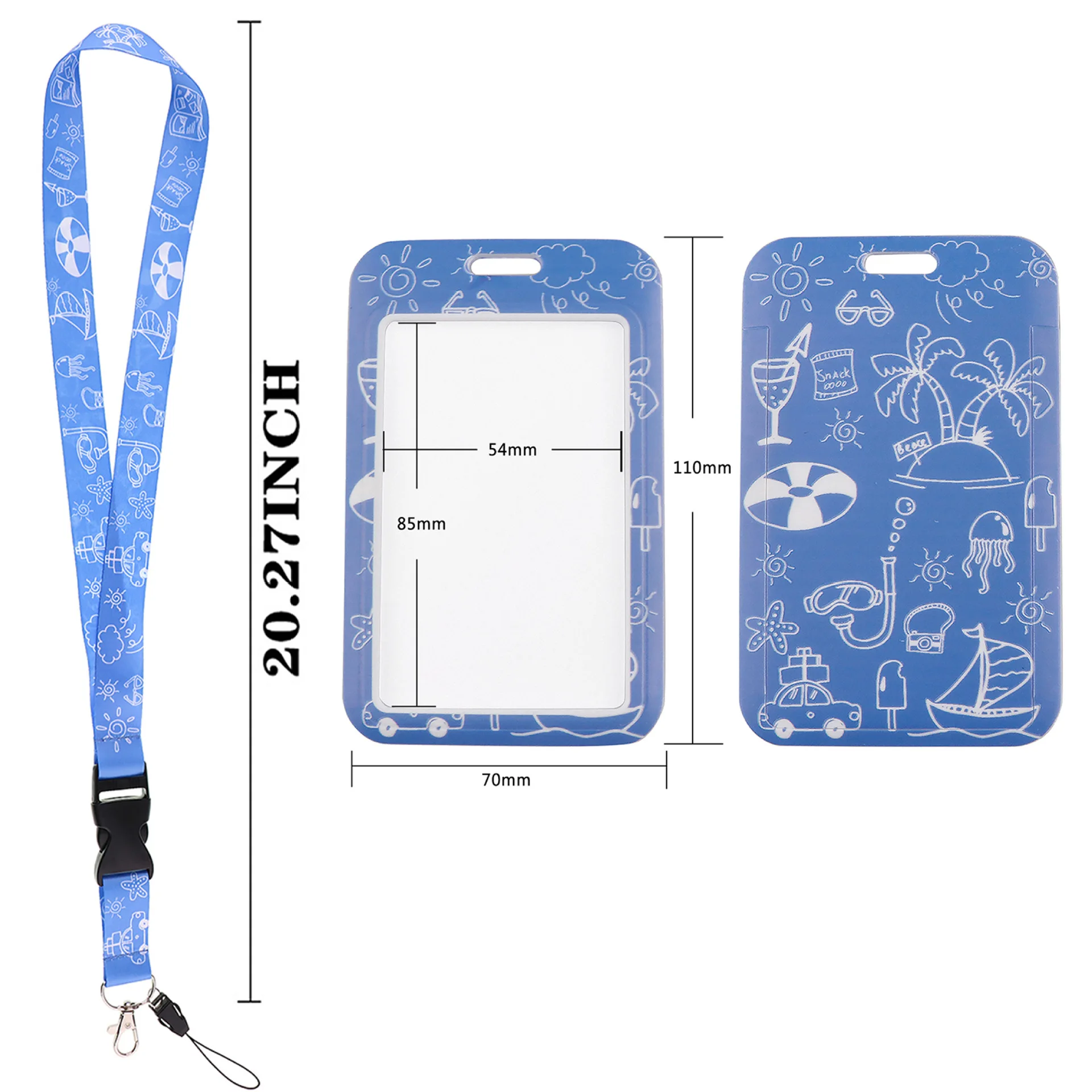 Personalized Custom Printing Logo Blank Polyester Lanyard With Seatbelt Buckle ID Card Holder Rope Mobile Phone Lanyard