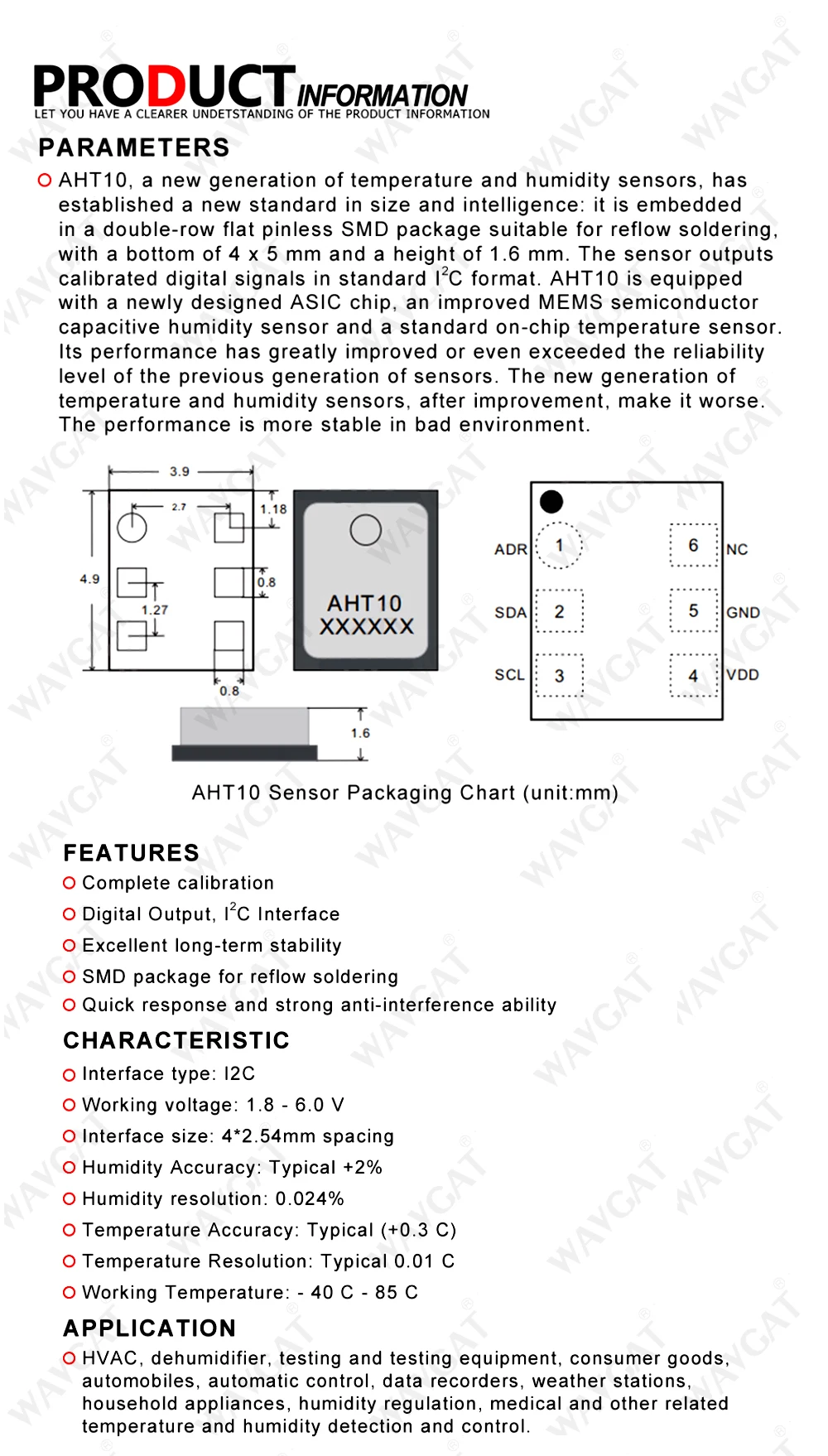 Aht10 Temperature And Humidity Sensor High Precision Digital ...
